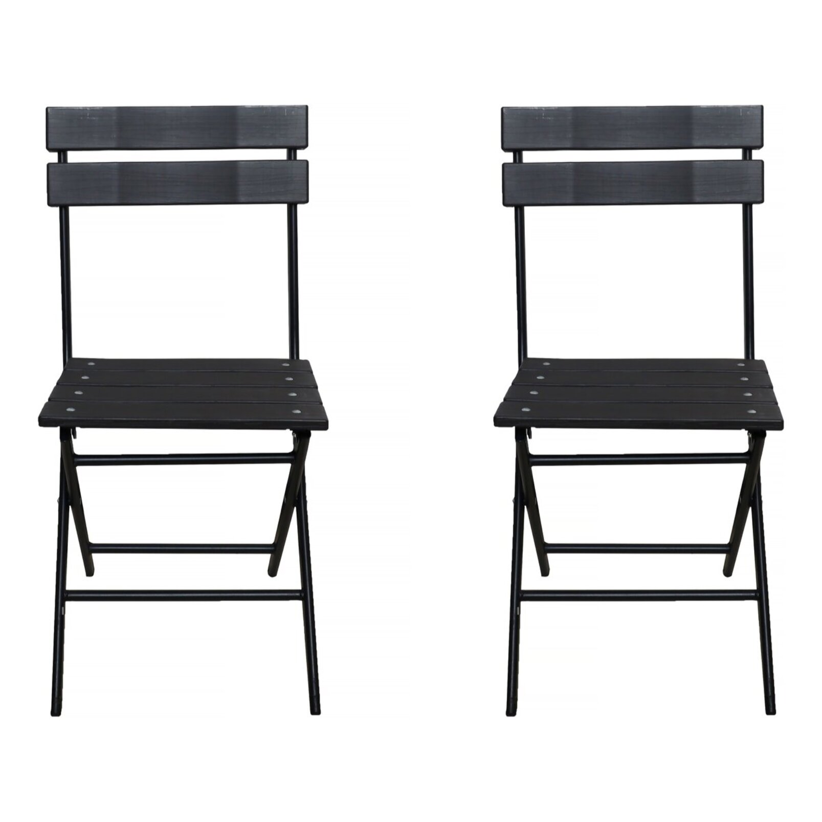 Lot de 2 chaises de jardin pliable en plastique "Tenerife" - Gris anthracite