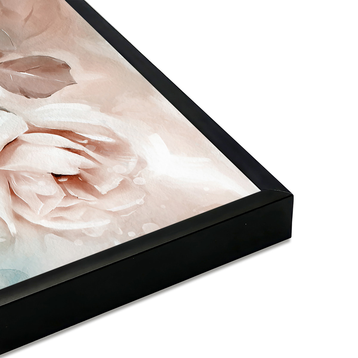 Affiche encadrée bouquet de roses poudrées Affiche + cadre en métal - Noir