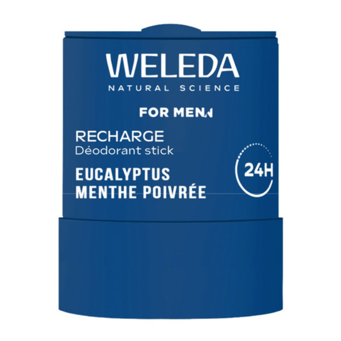 WELEDA - Recharge Déodorant Stick For Men 50g - Formule 100% d'origine naturelle et sans alcool - Efficacité prouvée 24H