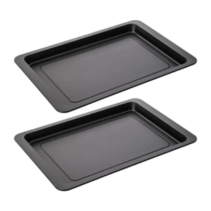 Lot de 2 plaques à pizza rectangulaires 42/29/2,5 cm en acier Spécial crountries Spécial crountries Zenker  Spécial crountries