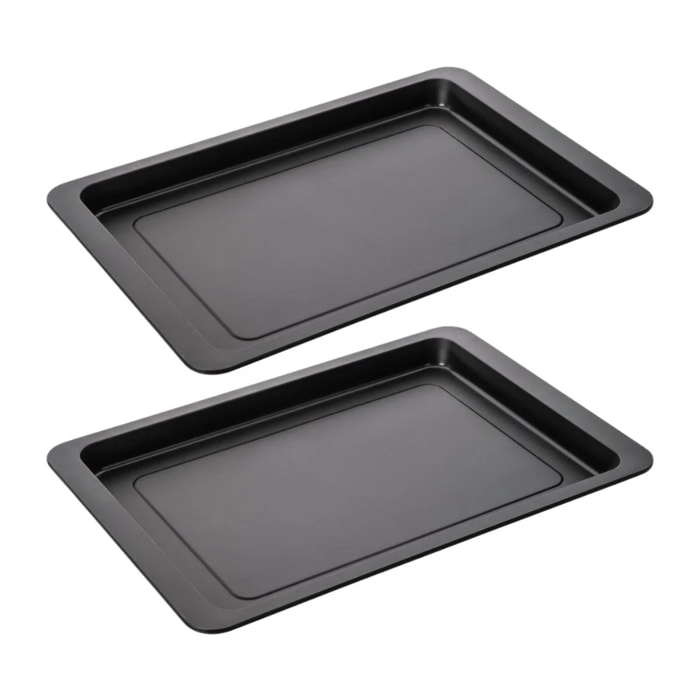 Lot de 2 plaques à pizza rectangulaires 42/29/2,5 cm en acier Spécial crountries Spécial crountries Zenker  Spécial crountries
