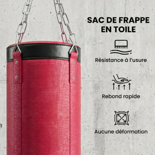 Sac de frappe autoportant à lester hauteur réglable acier noir toile rouge