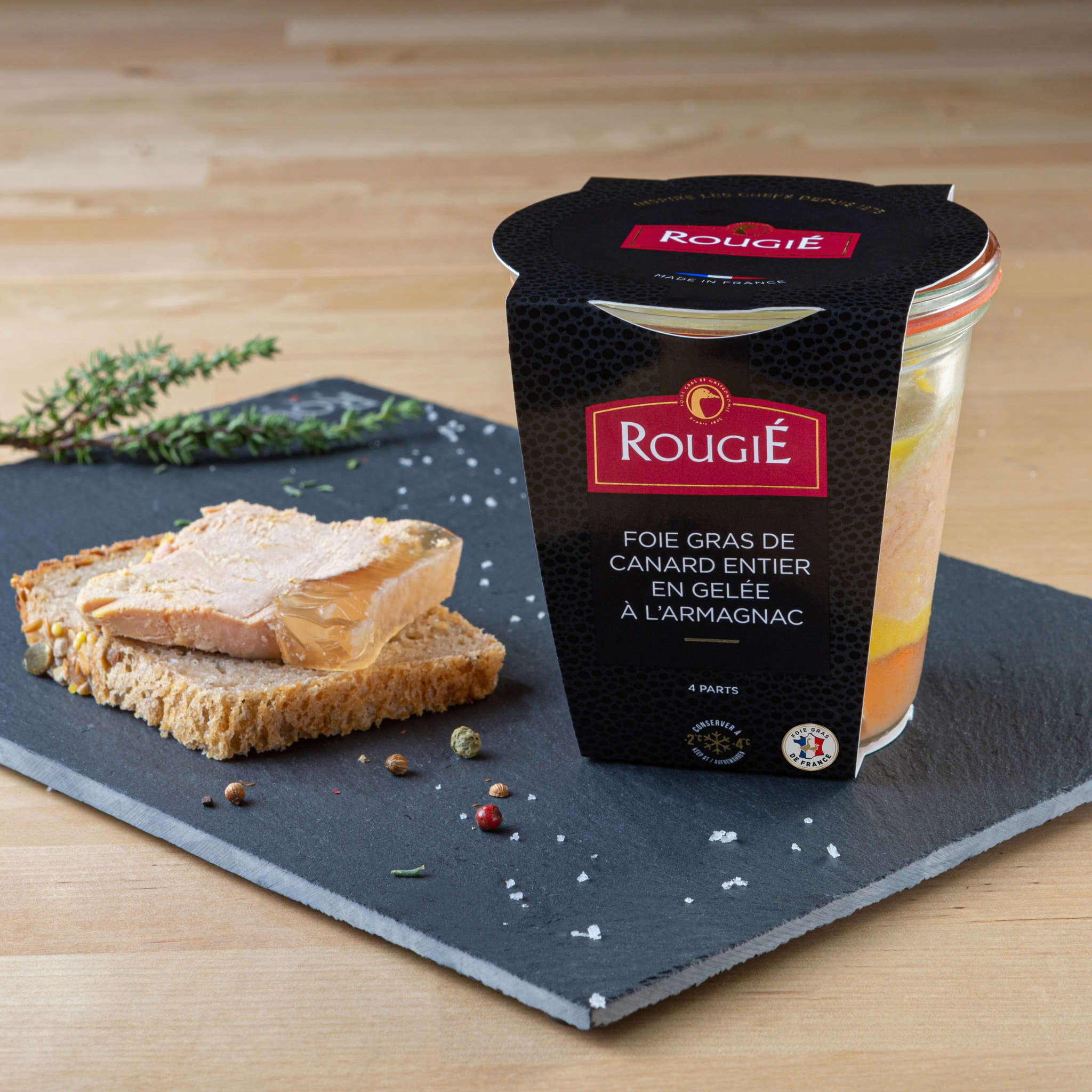 Foie gras de canard entier mi-cuit en gelée - 180g