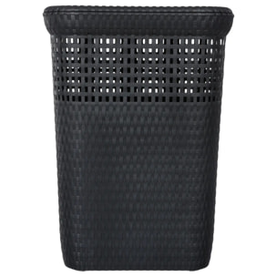 Panier à linge plastique 60L Gris Rattan