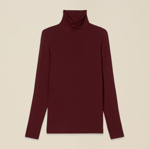 Oltre - T-shirt dolcevita misto modal - Bordeaux