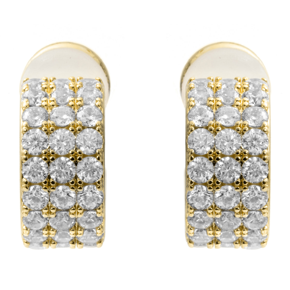 Pendientes de Circonita Brillante acabado en oro amarillo de 18k