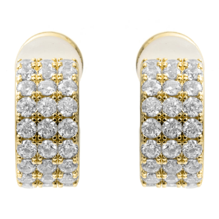 Pendientes de Circonita Brillante acabado en oro amarillo de 18k