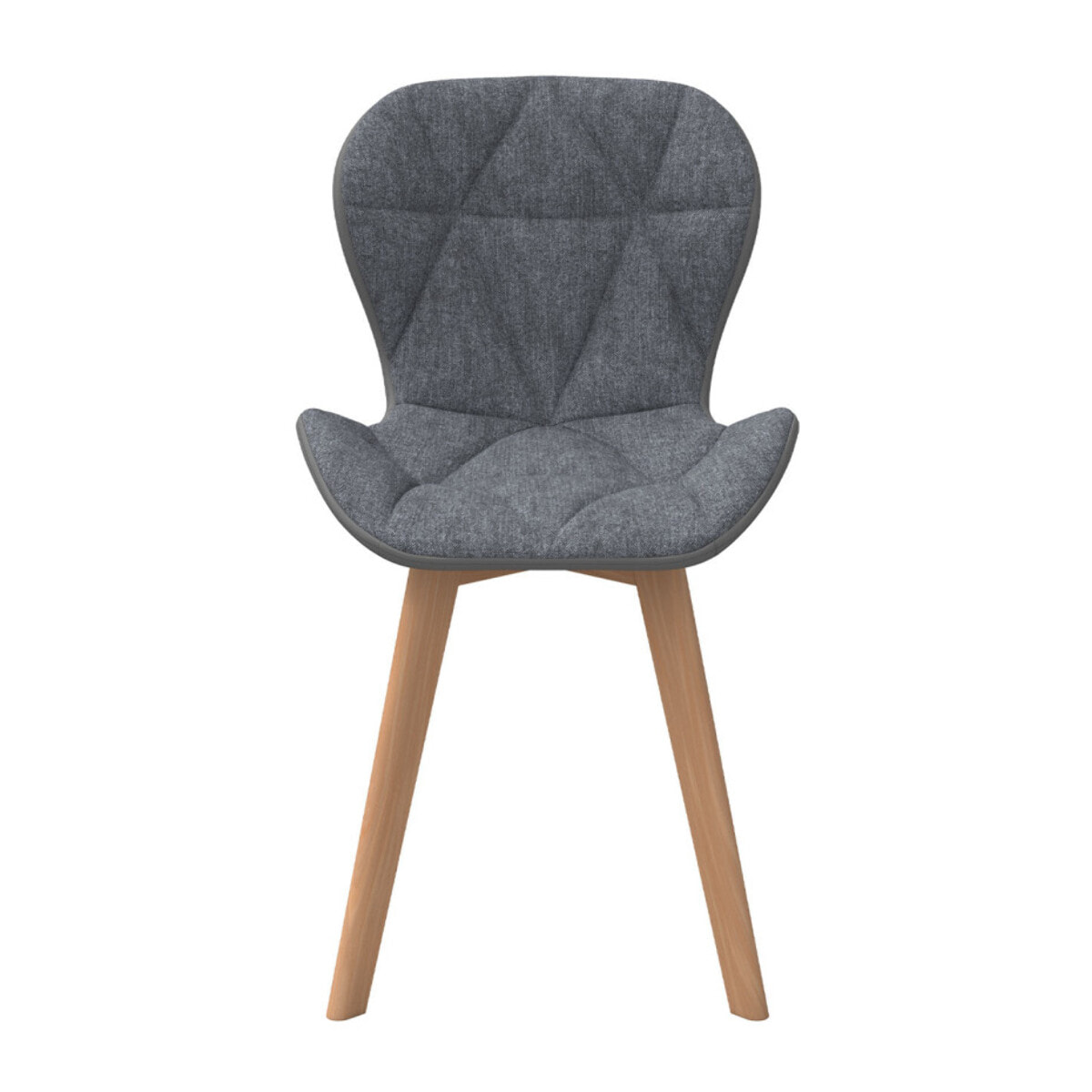 Chaises Gladys en tissu et pieds bois - Gris