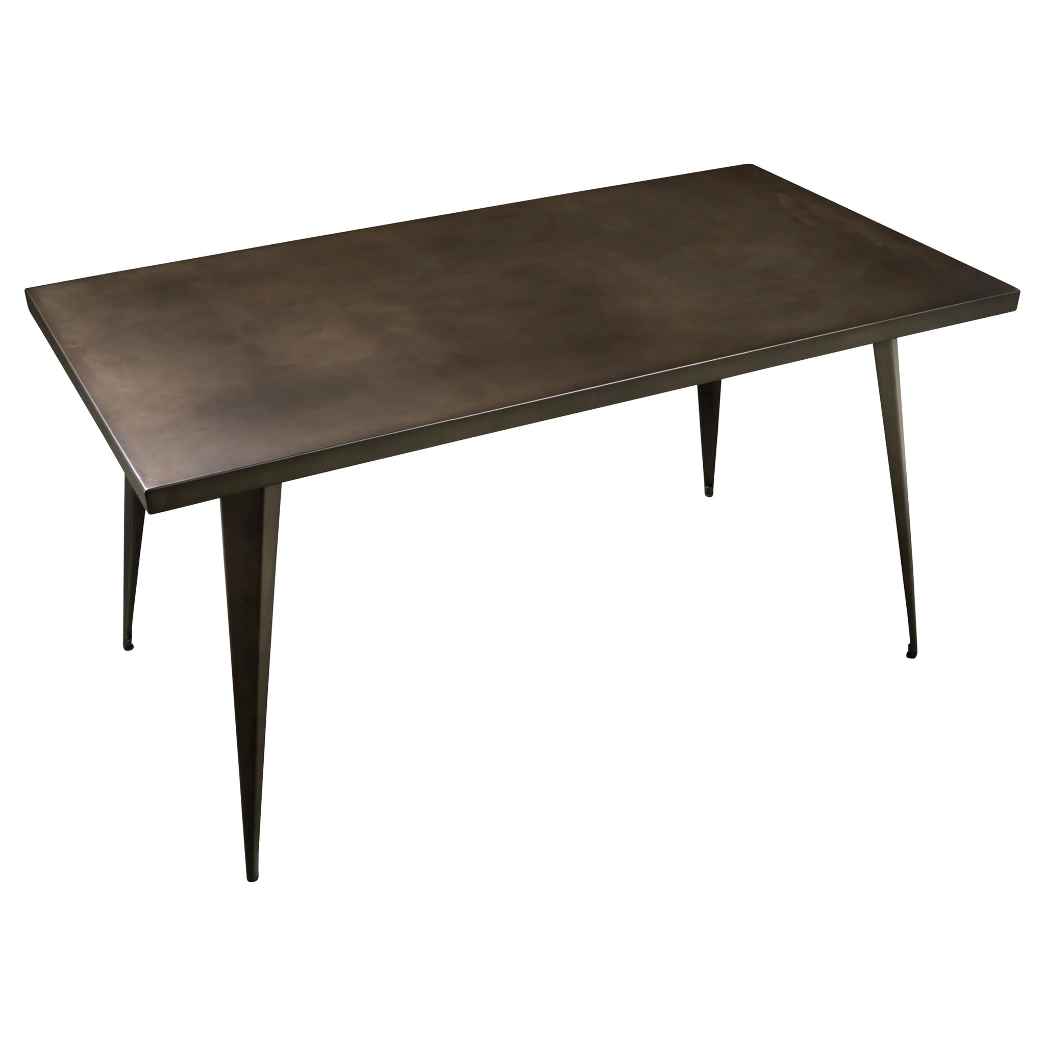 Table rectangulaire 6 personnes en métal gris 150 cm - Indus