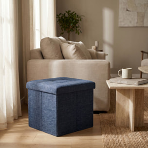 Pouf contenitore pieghevole 38x38x38 cm, cubo salvaspazio con vano interno, seduta imbottita resistente fino a 150 kg, design effetto lino elegante, ideale per soggiorno camera ingresso ufficio e cameretta