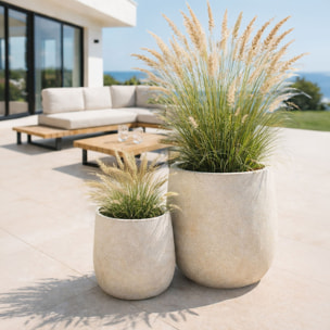 Set de 2 pots rond en terre d'argile  LAGOS