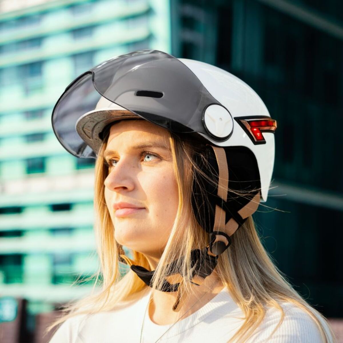 Casque CASR Led Glow crème taille M