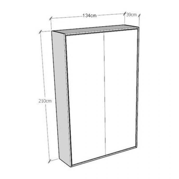 Armoire Lit escamotable vertical 1 place et demi 120 KENTARO Frêne Blanc