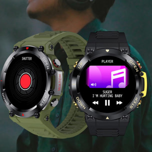 Smartwatch AK45 con pressione sanguigna e cardiofrequenzimetro, informazioni meteo e modalità sport. Batteria da 400 mAh.