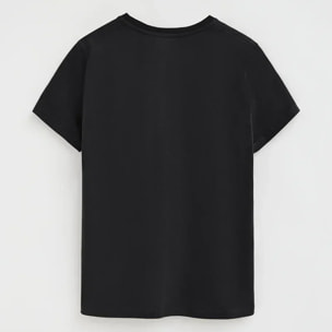 Pack donna con due magliette nera e bianca a maniche corte con scollo a V e ricamo Rigby Go