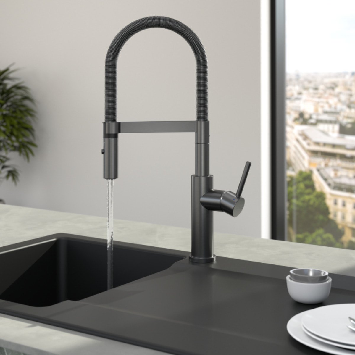Robinet cuisine VILLEROY ET BOCH Steel expert 2.0
