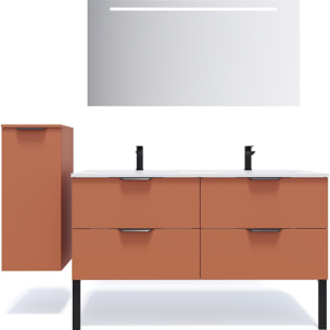 Meuble salle de bain double vasque 4 tiroirs - SOHO