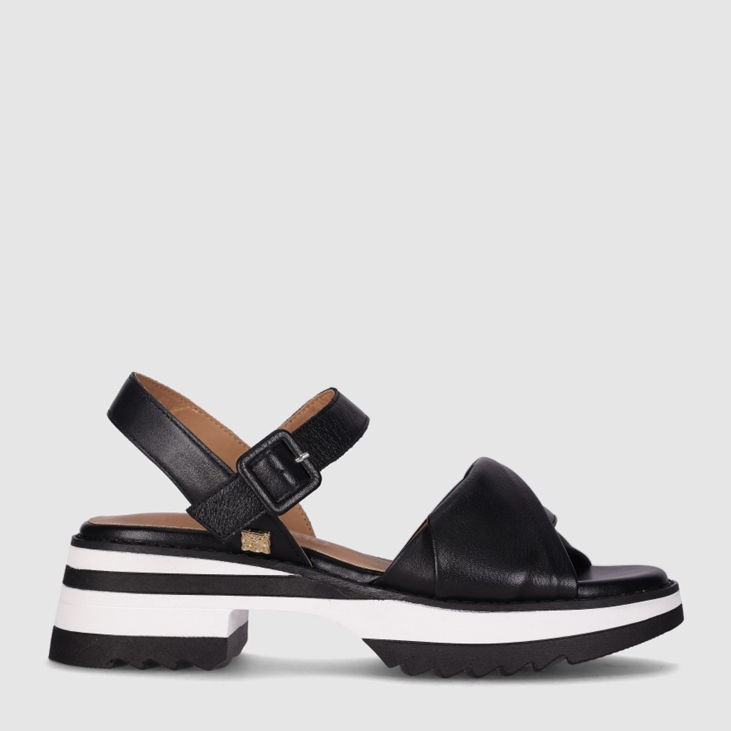Sandalias de Piel - Negro - Tacón: 4 cm