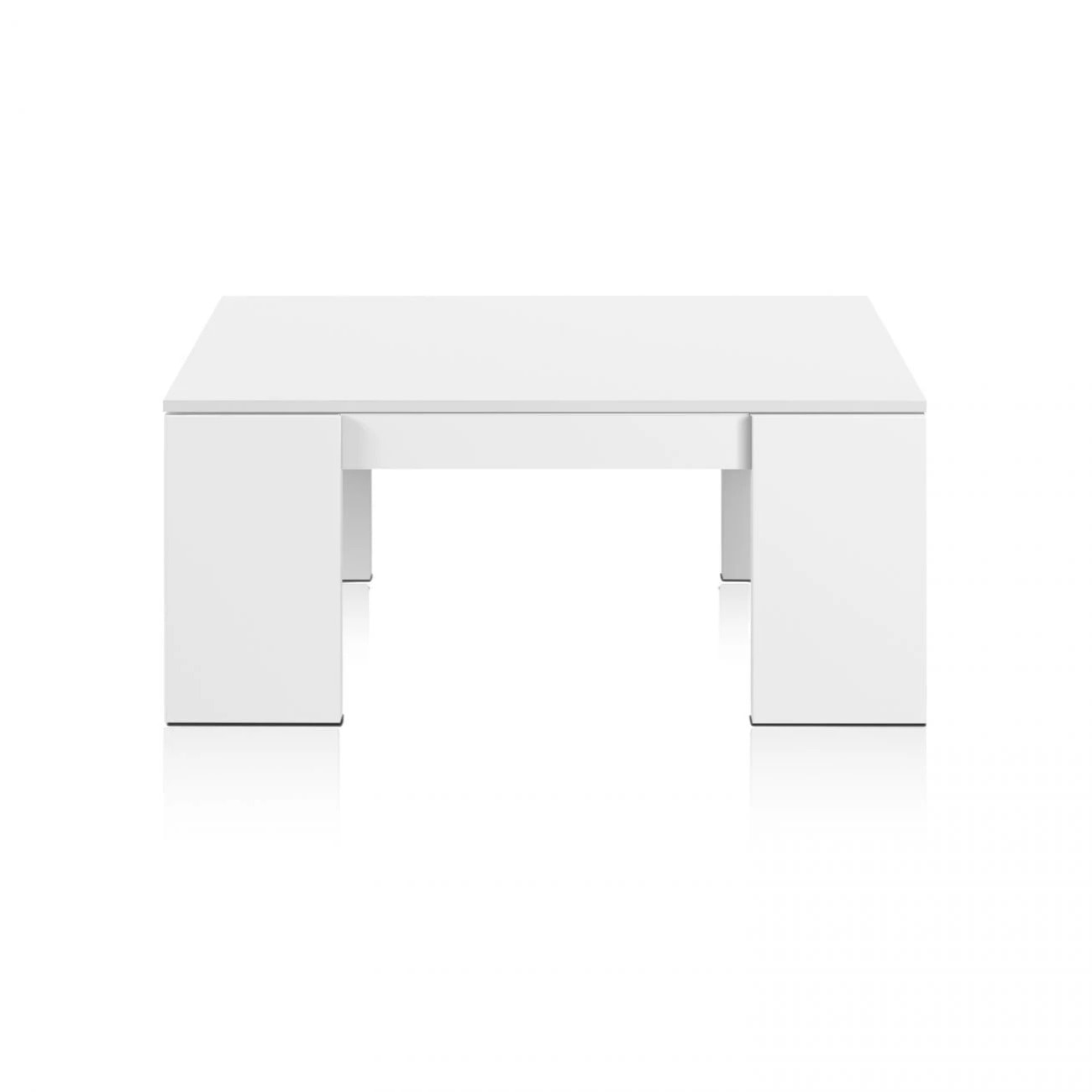 Mesa de centro elevable con almacenaje oculto en blanco 100x43-55 cm Calex Blanco