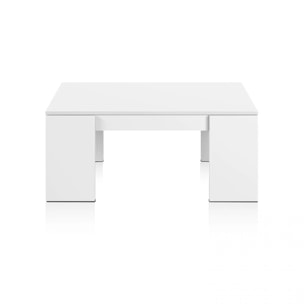 Mesa de centro elevable con almacenaje oculto en blanco 100x43-55 cm Calex Blanco