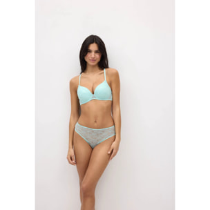 Reggiseno push-up in pizzo azzurro