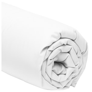 Drap housse 100% coton uni - blanc