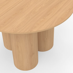 Table à manger ronde Olympia bois pieds pylône Ø110cm