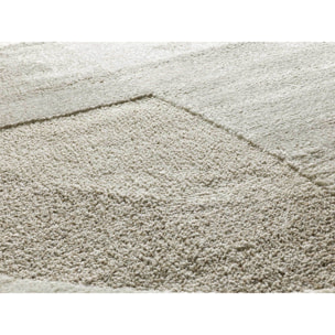 VERONA Alfombra geomÃ©trica con relieve en color crema, varias medidas disponibles.