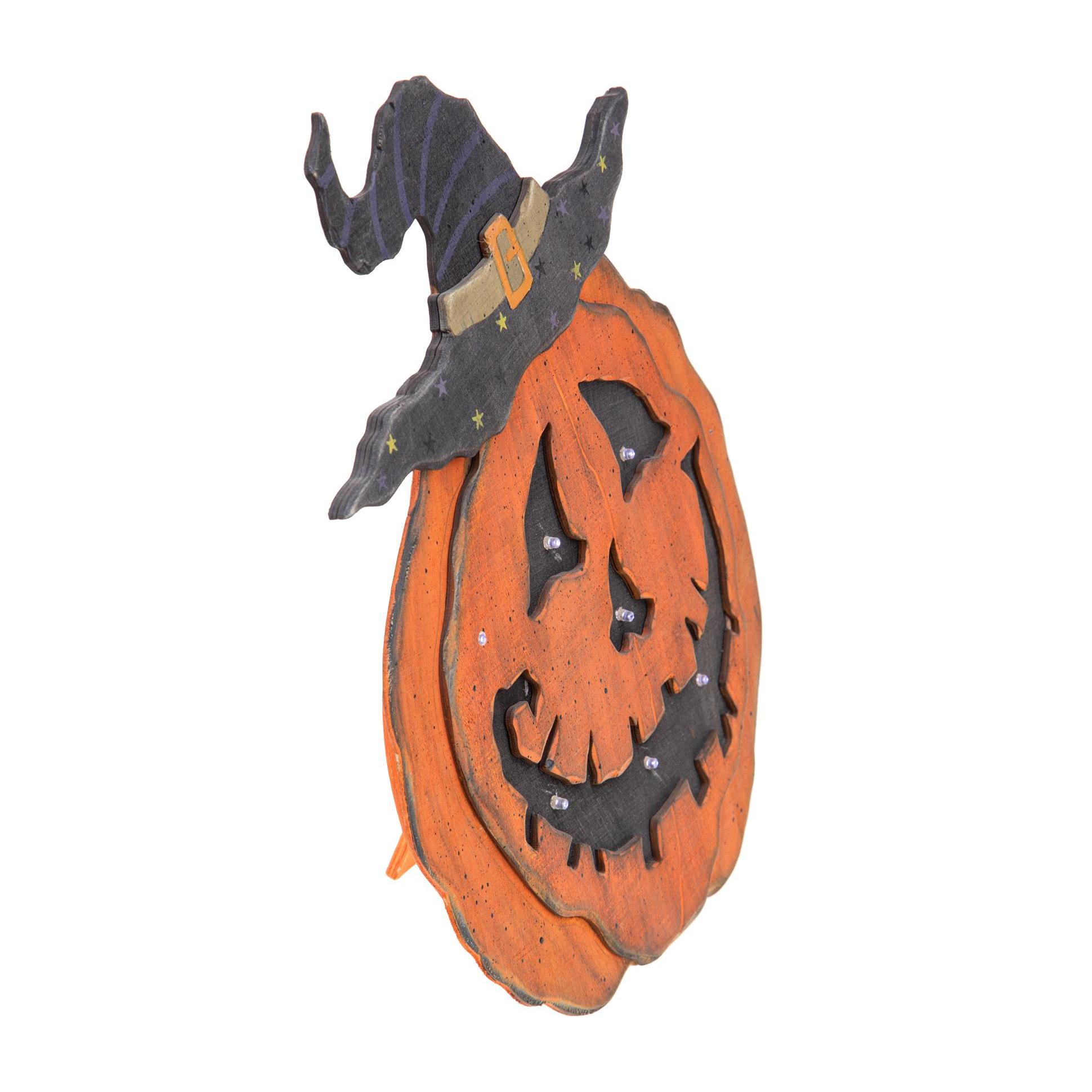 Zucca Con Led 31X38 Cm - Pezzi 1 - 31,2X38X3,3cm - Colore: Incolore - Bianchi Dino - Halloween, Streghe