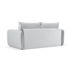 Canapé convertible "Vienna" 3 places en velours argent