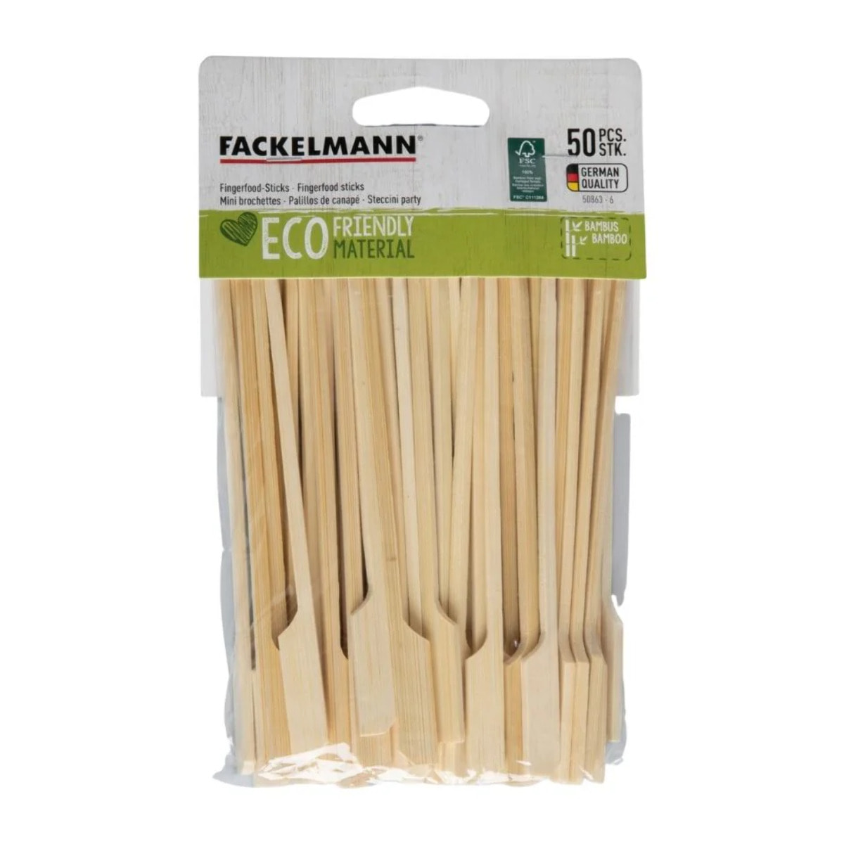 Lot de 50 piques à brochettes 15 cm en bambou FSC Fackelmann Basic