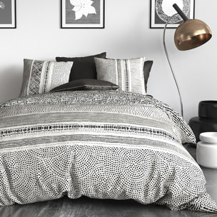 Parure housse de couette imprimée + 2 taies Lattice