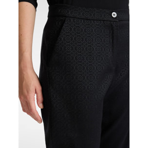 Elena Mirò - Pantaloni in tessuto jacquard - Nero