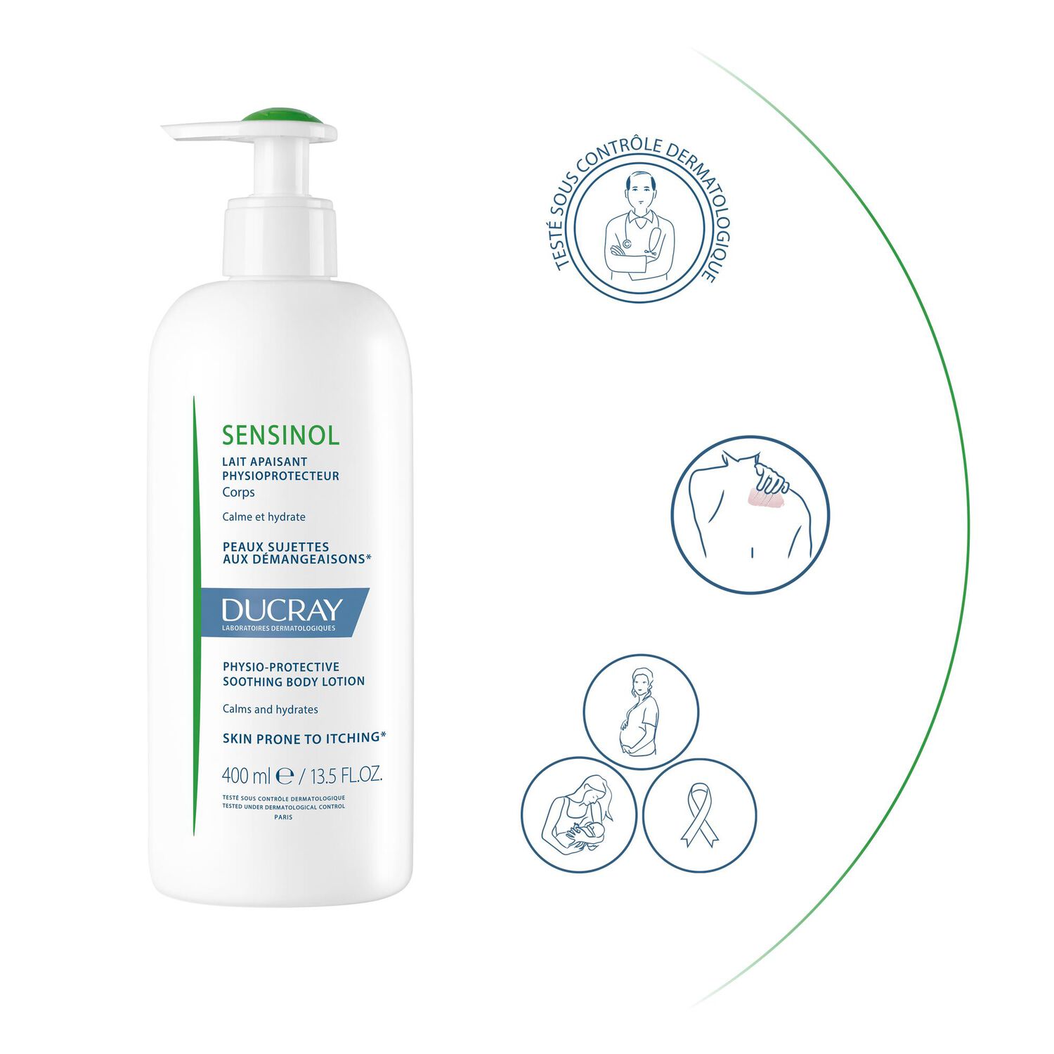 Sensinol - Lait Apaisant Physioprotecteur Peaux Sujettes aux Démangeaisons 400 ml