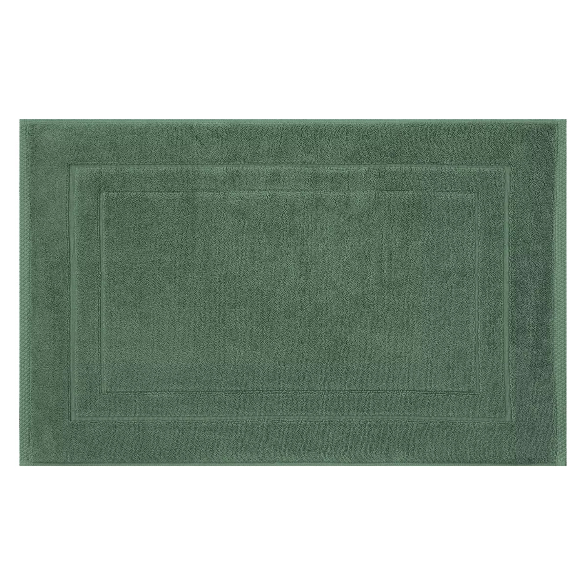 Tapis de bain pur coton 900 g/m² uni vert Elea kaki