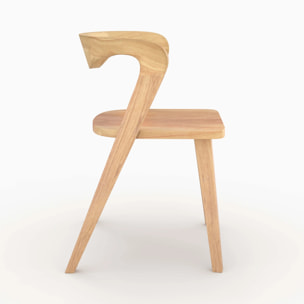 Chaise en bois d'hévéa clair - Vega