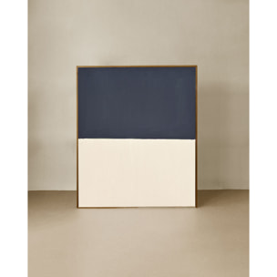 Cuadro azul y blanco decorativo sobre algodón con bastidor de madera pintado artesanalmente con pintura óleo en varias medidas