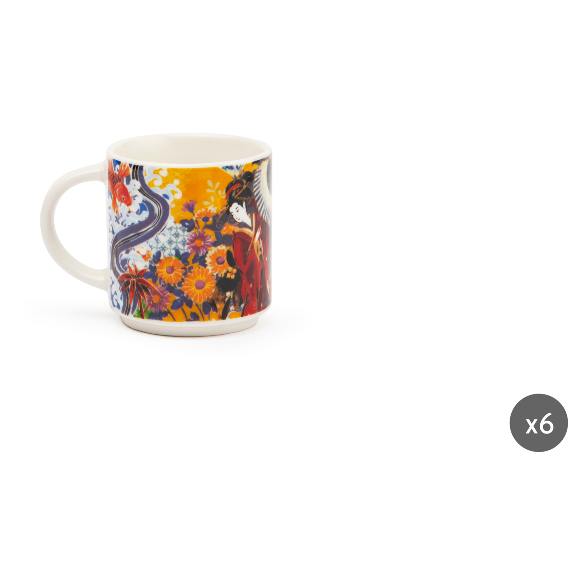 Set 6 Tasses à Café Excelsa – Kimono, New Bone China Multicolore