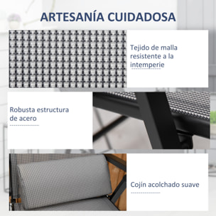 Tumbona Plegable de Jardín, Tumbona Gravedad Cero con Respaldo Ajustable en 9 Posiciones, con Cojín, para Terraza, Piscina, Playa, Carga 150 kg, 70x65x111 cm, Gris