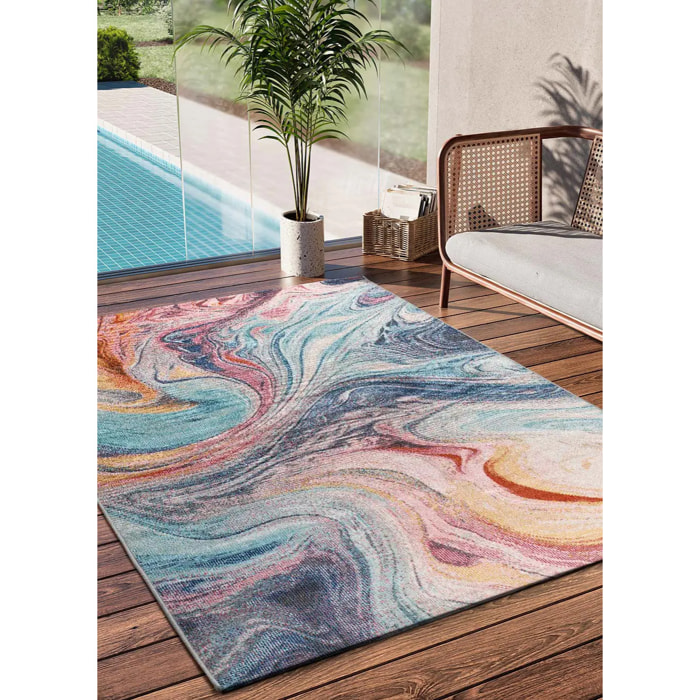 SAMARA Alfombra de exterior abstracta en multicolor, varias medidas disponibles