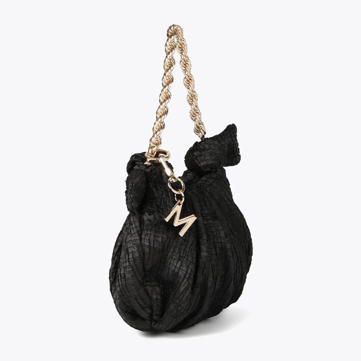 Mini borsa satinata con fiocchi laterali
