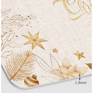 VINILIKO, set de 4 individuales de mesa Navidad oro y arpillera 4u-30x45 cm