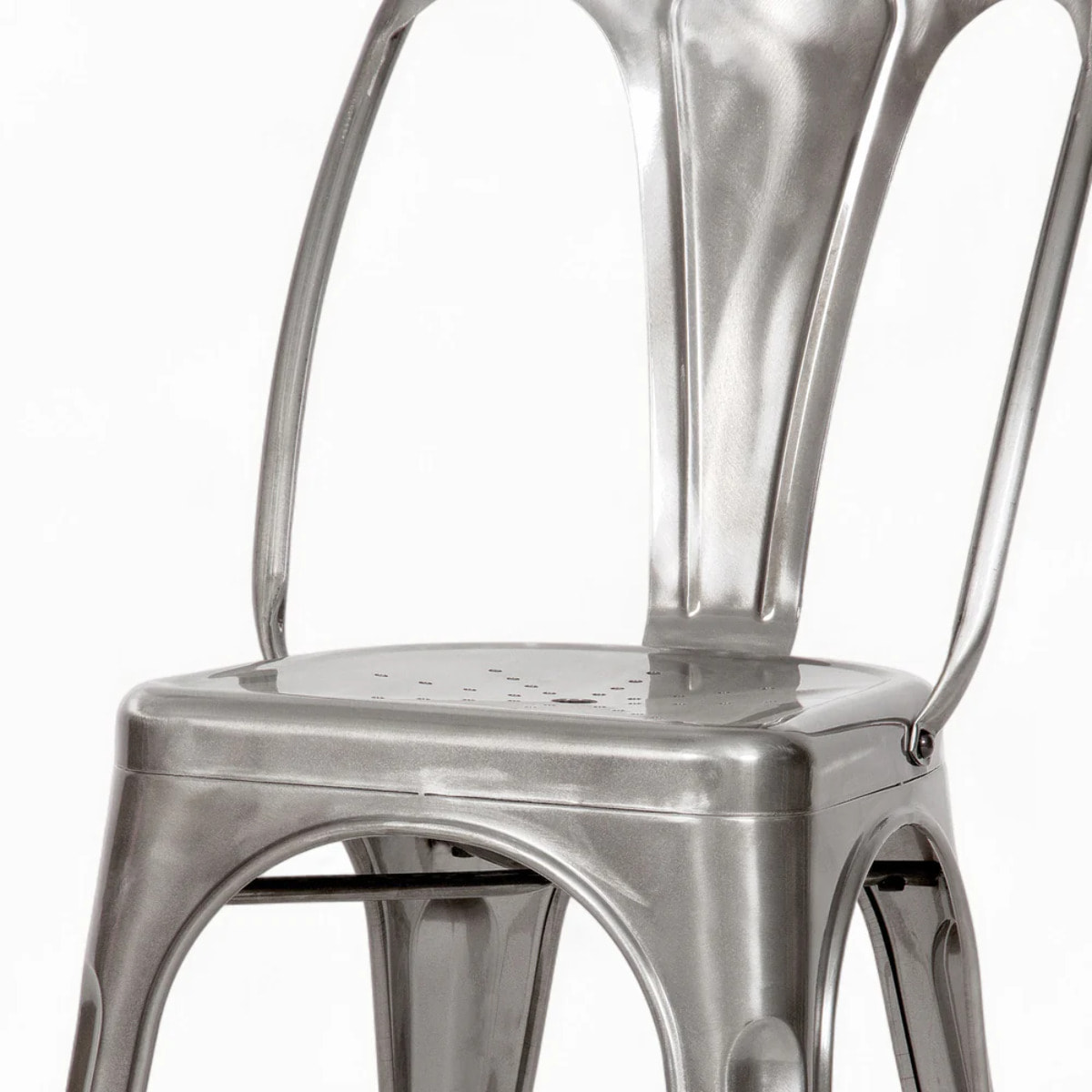 Pack 4 chaises industrielles en métal gris - Indus