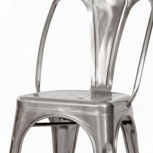 Pack 4 chaises industrielles en métal gris - Indus