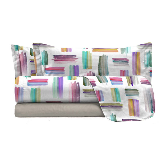 COMPLETO LETTO FANTASY, 100% Microfibra - MULTICOLOR