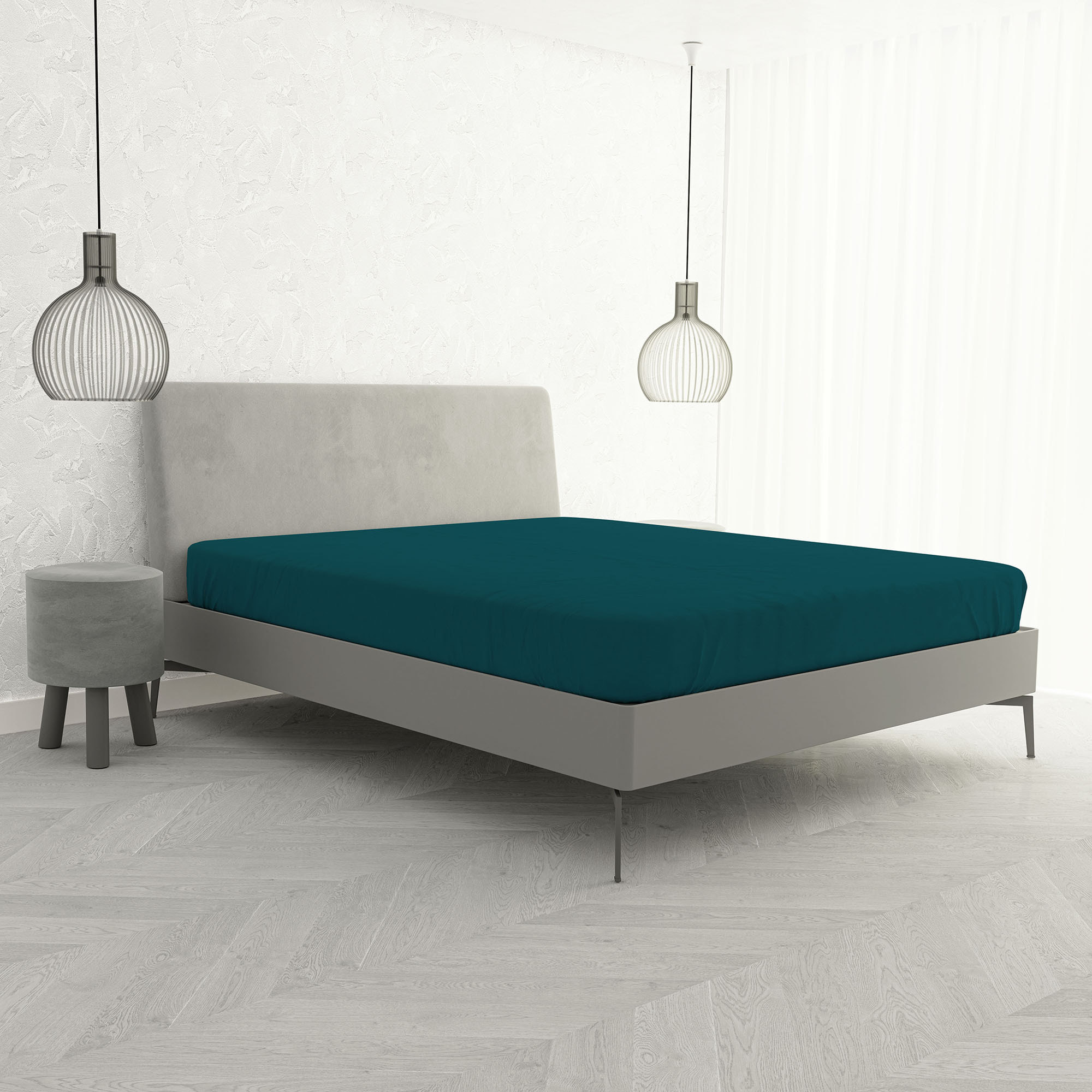 LENZUOLO SOTTO CON ANGOLI MAX COLOR, 100% COTONE MADE IN ITALY - MATRIMONIALE MAXI