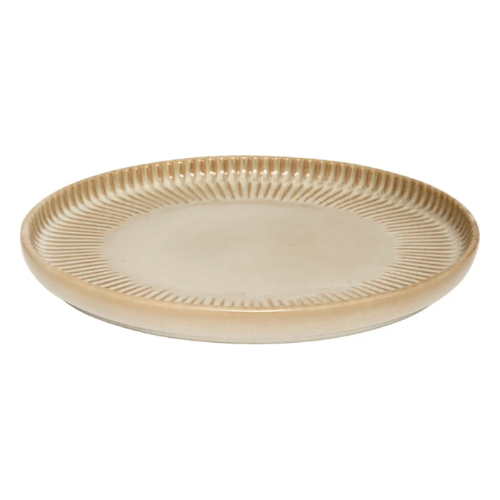 Assiette dessert Chloe beige D20,5xH2,2cm