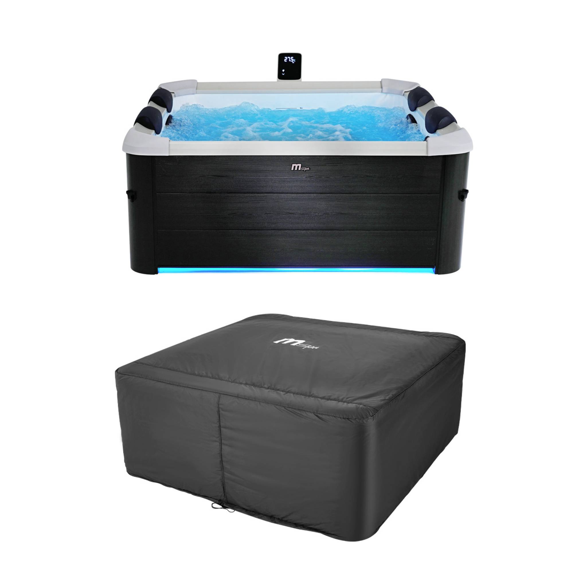 Housse de protection intégrale pour spa OSLO PLUS 6 places Ø 188 x 70cm noir