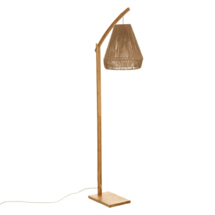 Lampadaire arc "Palm" - bambou H158 cm