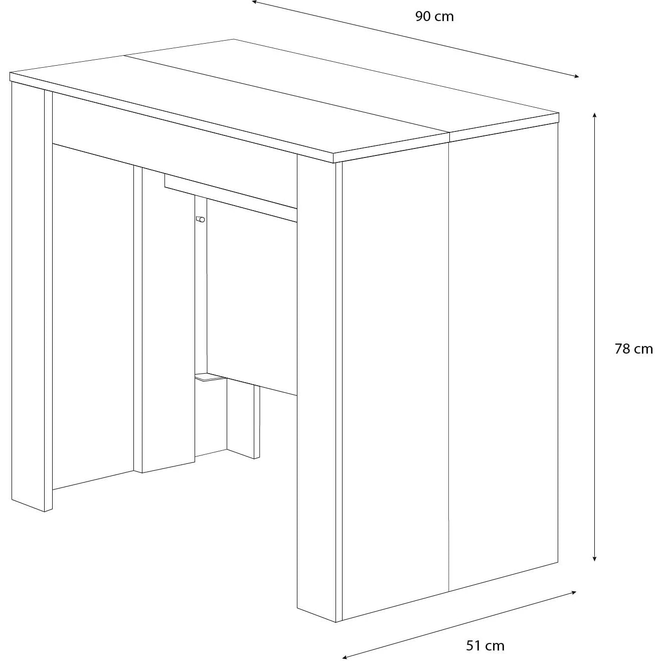 Tavolo Consolle Allungabile Oslo Fino A 2.37 Metri Tavolo 10 Posti Salvaspazio Multiposizione Design Moderno Elegante 78 x 51 x 90 cm Bianco Lucido